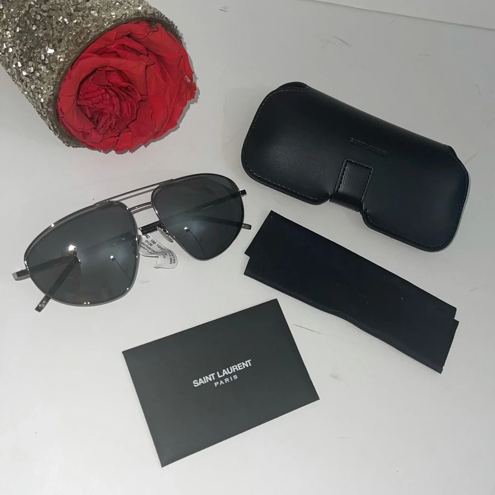 Saint Laurent Authentic 60MM Square Sunglasses New - Picture 3 of 15